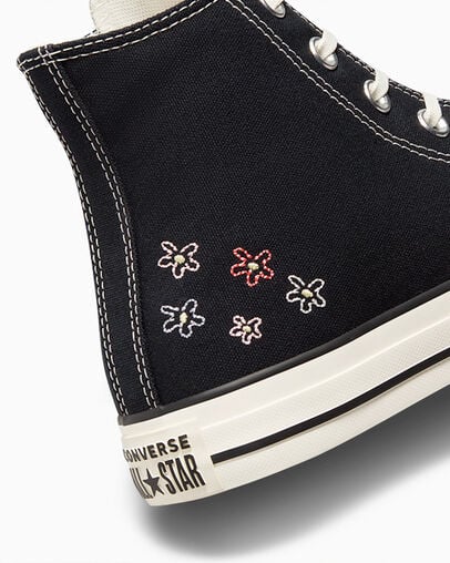 Converse Chuck Taylor All Star Embroidered Little Women Sneakers Black USA | C-18342699
