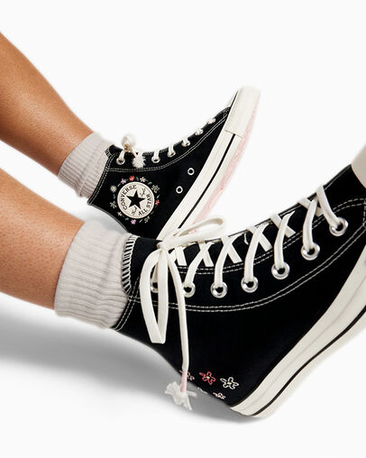 Converse Chuck Taylor All Star Embroidered Little Women Sneakers Black USA | C-18342699