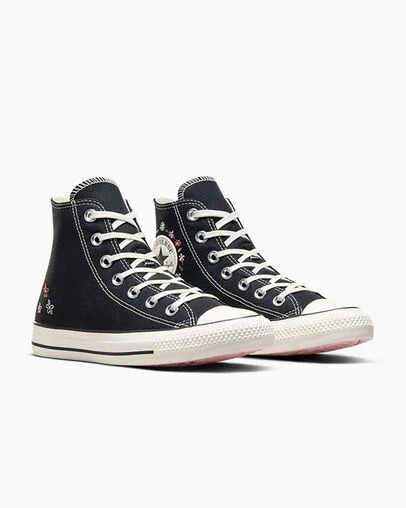 Converse Chuck Taylor All Star Embroidered Little Women Sneakers Black USA | C-18342699