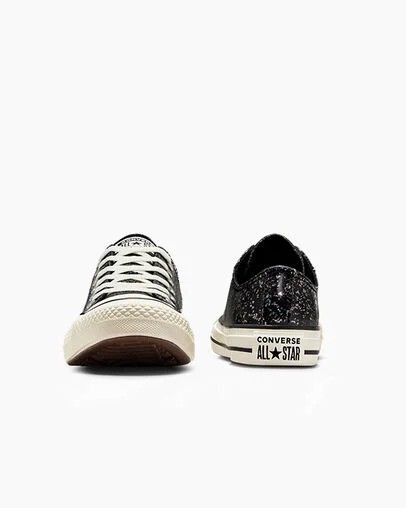 Converse Chuck Taylor All Star Glitter Women Sneakers Black USA | C-76235989