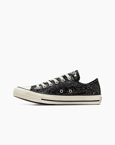Converse Chuck Taylor All Star Glitter Women Sneakers Black USA | C-28415639