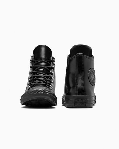 Converse Chuck Taylor All Star Leather Women Sneakers Black / Black USA | C-06254919