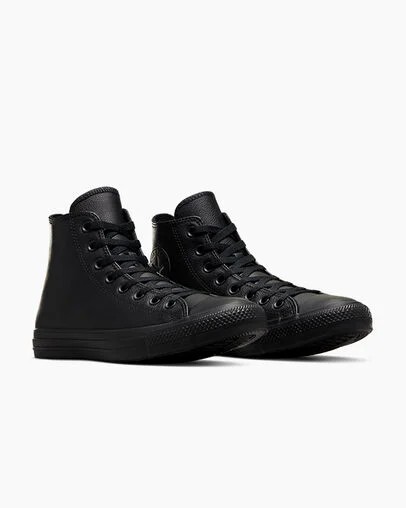 Converse Chuck Taylor All Star Leather Women Sneakers Black USA | C-75314829