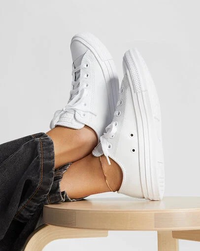 Converse Chuck Taylor All Star Leather Women Tennis Shoes White USA | C-87645109