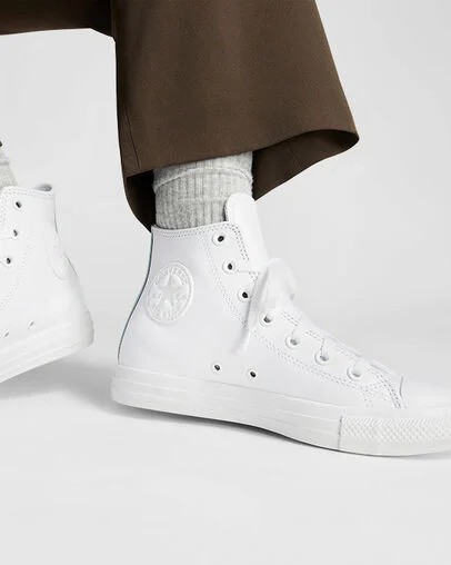 Converse Chuck Taylor All Star Leather Women Sneakers White USA | C-02148569