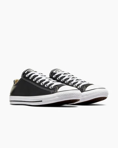 Converse Chuck Taylor All Star Leather Women Tennis Shoes Black USA | C-93162479