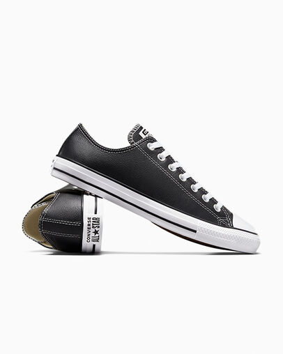 Converse Chuck Taylor All Star Leather Women Tennis Shoes Black USA | C-93162479