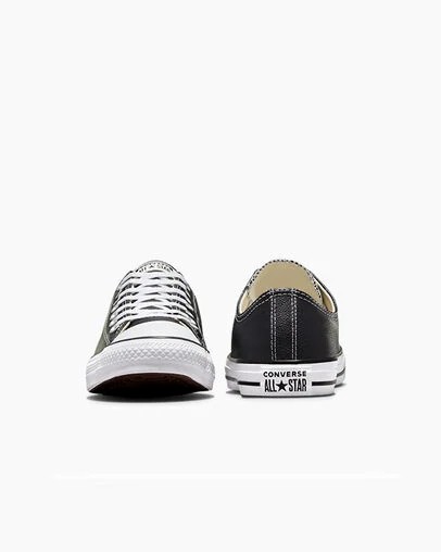 Converse Chuck Taylor All Star Leather Women Tennis Shoes Black USA | C-93162479