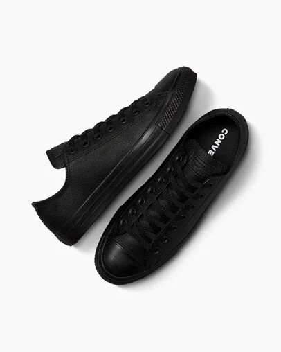 Converse Chuck Taylor All Star Leather Women Tennis Shoes Black USA | C-79456809