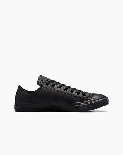 Converse Chuck Taylor All Star Leather Women Tennis Shoes Black USA | C-79456809