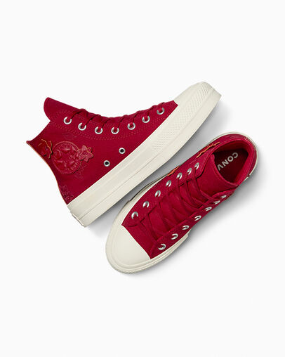 Converse Chuck Taylor All Star Lift 3D Florals Women Sneakers Red USA | C-75269309