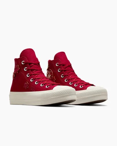 Converse Chuck Taylor All Star Lift 3D Florals Women Sneakers Red USA | C-71032599