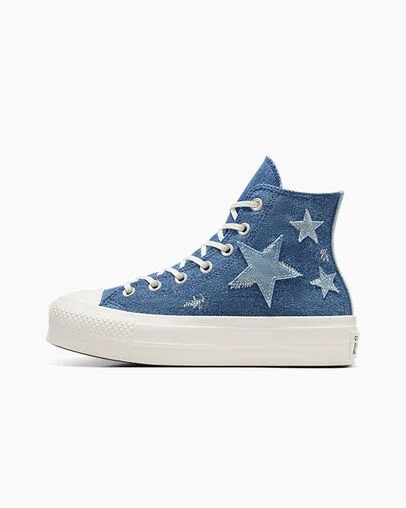 Converse Chuck Taylor All Star Lift Denim Women Sneakers Navy USA | C-49278309