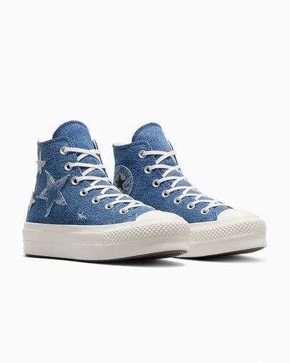 Converse Chuck Taylor All Star Lift Denim Women Sneakers Navy USA | C-49278309