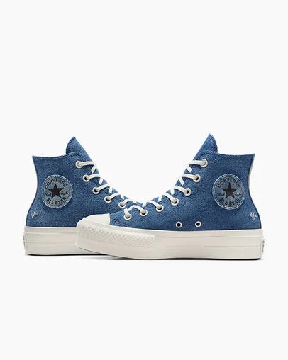Converse Chuck Taylor All Star Lift Denim Women Sneakers Navy USA | C-49278309