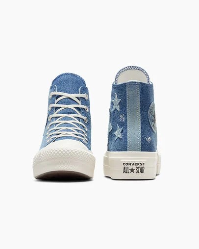 Converse Chuck Taylor All Star Lift Denim Women Sneakers Navy USA | C-49278309