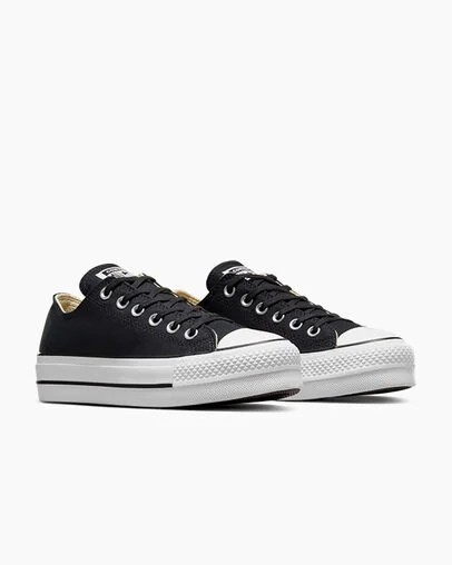 Converse Chuck Taylor All Star Lift Platform Women Canvas Shoes Black / White USA | C-39817029
