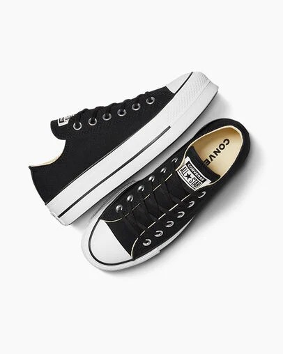 Converse Chuck Taylor All Star Lift Platform Women Canvas Shoes Black / White USA | C-39817029