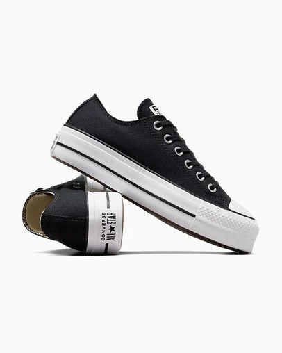 Converse Chuck Taylor All Star Lift Platform Women Canvas Shoes Black / White USA | C-39817029