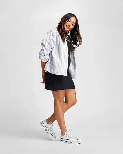 Converse Chuck Taylor All Star Lift Platform Women Canvas Shoes White / Black USA | C-45983129