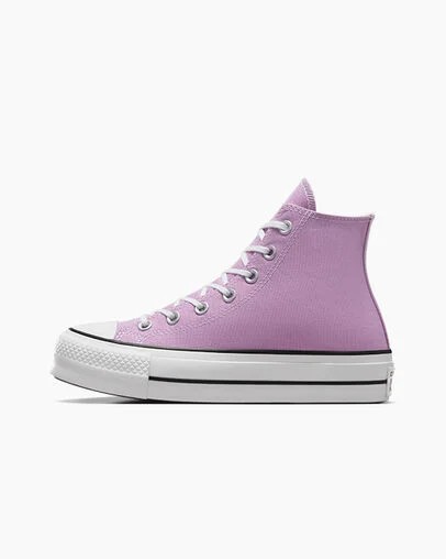 Converse Chuck Taylor All Star Lift Platform Women Canvas Shoes Light Purple /White / Black USA | C-16583429