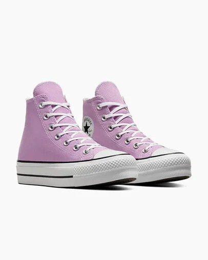 Converse Chuck Taylor All Star Lift Platform Women Canvas Shoes Light Purple /White / Black USA | C-16583429
