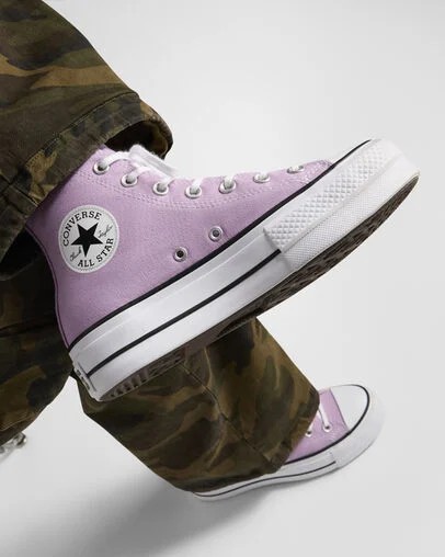 Converse Chuck Taylor All Star Lift Platform Women Canvas Shoes Light Purple /White / Black USA | C-16583429