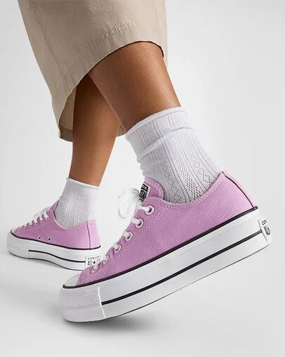 Converse Chuck Taylor All Star Lift Platform Women Canvas Shoes Light Purple /White / Black USA | C-91286039