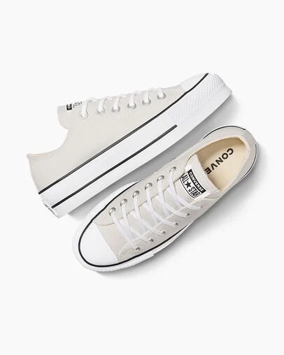 Converse Chuck Taylor All Star Lift Platform Women Canvas Shoes Grey / White / Black USA | C-47891329