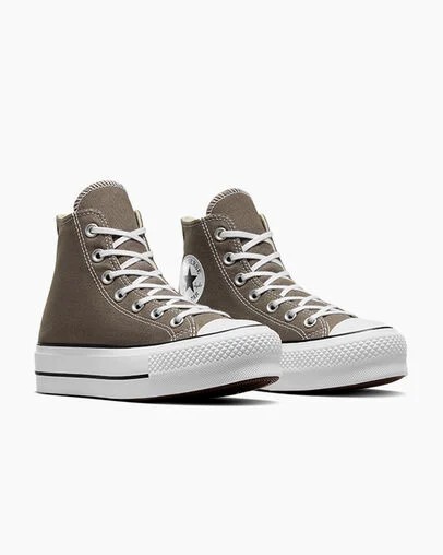 Converse Chuck Taylor All Star Lift Platform Women Canvas Shoes Grey / White / Black USA | C-85263719