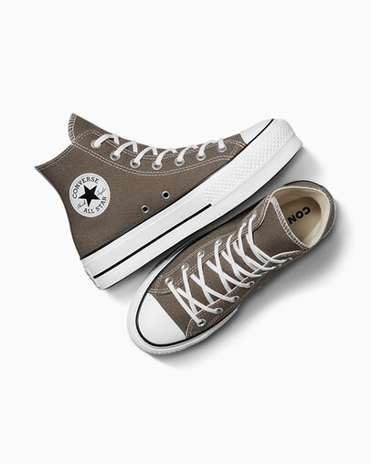 Converse Chuck Taylor All Star Lift Platform Women Canvas Shoes Grey / White / Black USA | C-85263719