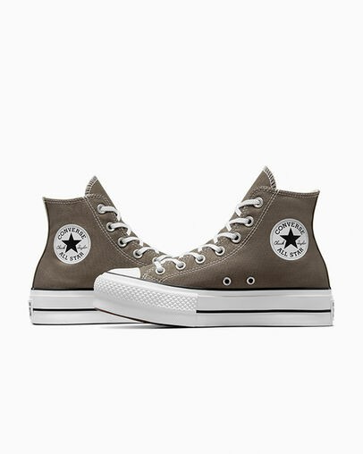 Converse Chuck Taylor All Star Lift Platform Women Canvas Shoes Grey / White / Black USA | C-85263719