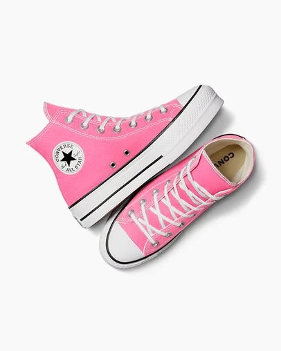 Converse Chuck Taylor All Star Lift Platform Women Canvas Shoes Pink / White / Black USA | C-42096159