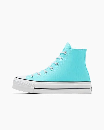 Converse Chuck Taylor All Star Lift Platform Women Canvas Shoes Blue / White / Black USA | C-57360219