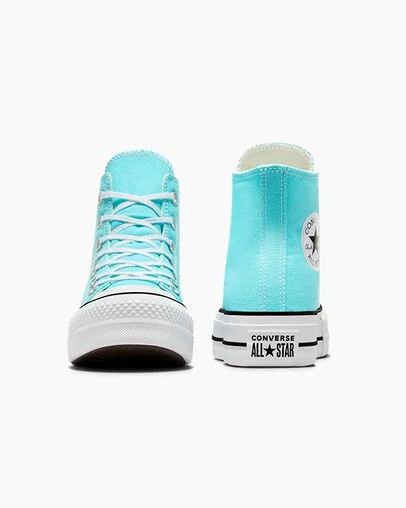 Converse Chuck Taylor All Star Lift Platform Women Canvas Shoes Blue / White / Black USA | C-57360219