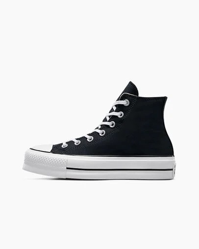 Converse Chuck Taylor All Star Lift Platform Women Canvas Shoes Black / White USA | C-27164939