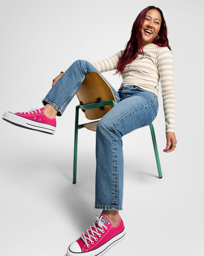 Converse Chuck Taylor All Star Lift Platform Women Canvas Shoes Pink / White / Black USA | C-02783569