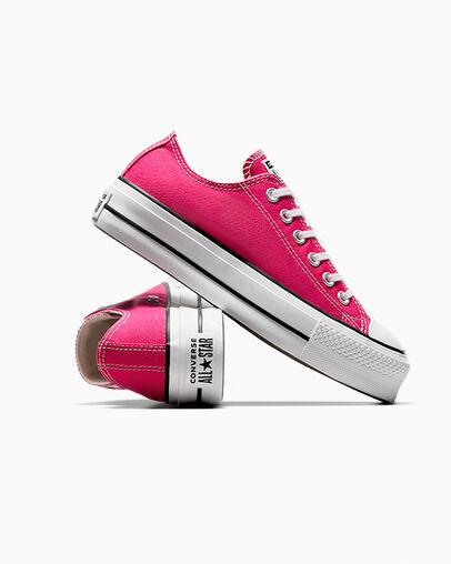 Converse Chuck Taylor All Star Lift Platform Women Canvas Shoes Pink / White / Black USA | C-02783569