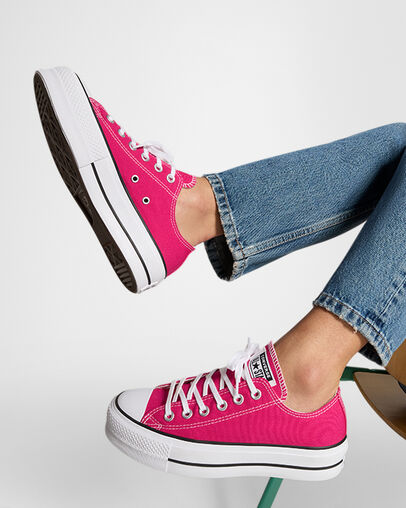 Converse Chuck Taylor All Star Lift Platform Women Canvas Shoes Pink / White / Black USA | C-02783569
