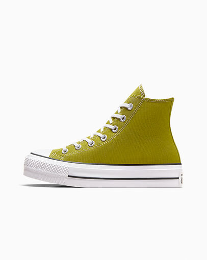 Converse Chuck Taylor All Star Lift Platform Women Canvas Shoes Green / White / Black USA | C-64219709