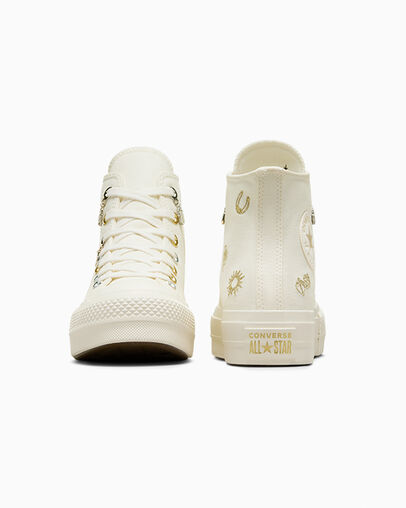 Converse Chuck Taylor All Star Lift Women Platform Shoes White / Gold / Silver USA | C-63451909