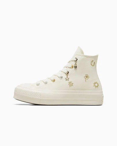 Converse Chuck Taylor All Star Lift Women Platform Shoes White / Gold / Silver USA | C-63451909