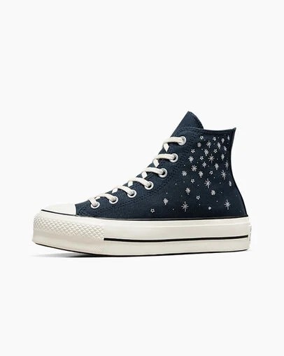 Converse Chuck Taylor All Star Lift Women Platform Shoes Blue USA | C-08264979