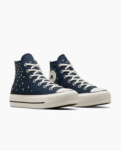 Converse Chuck Taylor All Star Lift Women Platform Shoes Blue USA | C-08264979