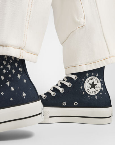 Converse Chuck Taylor All Star Lift Women Platform Shoes Blue USA | C-08264979