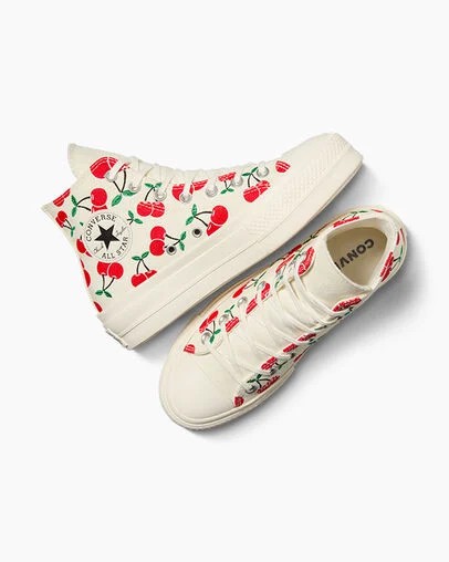 Converse Chuck Taylor All Star Lift Women Platform Shoes White / Red / Green USA | C-24709839