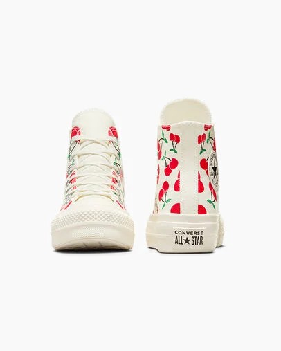 Converse Chuck Taylor All Star Lift Women Platform Shoes White / Red / Green USA | C-24709839