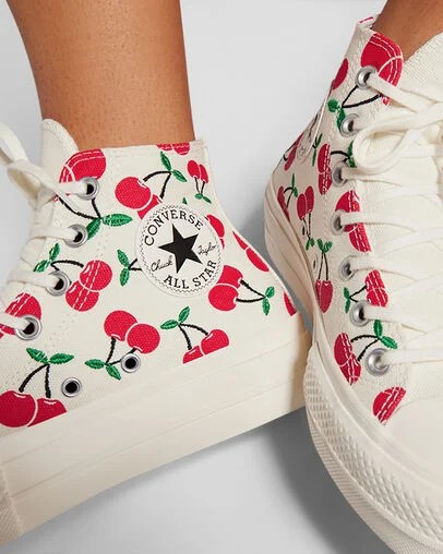 Converse Chuck Taylor All Star Lift Women Platform Shoes White / Red / Green USA | C-24709839