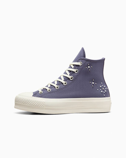 Converse Chuck Taylor All Star Lift Women Platform Shoes Lavender Grey / Black USA | C-13705629