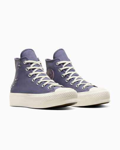 Converse Chuck Taylor All Star Lift Women Platform Shoes Lavender Grey / Black USA | C-13705629